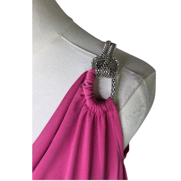 Essentials by Milano Pink Cowl Neck Dress w/ Chain Straps Size Small - Picture 2 of 9